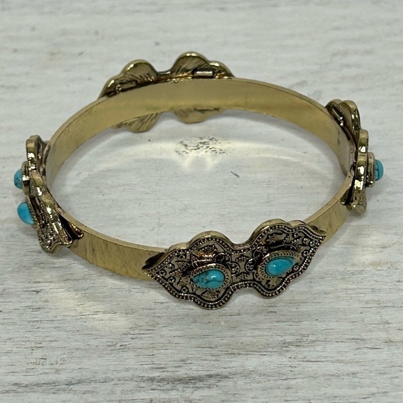 Samantha Wills Gold Plated Turquoise Engraved Adventure Into Wanderlust Bracelet - Picture 7 of 16